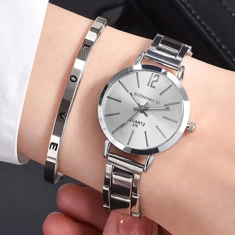 2 шт. женские роскошные часы с браслетом металлический ремешок кварцевые наручные часы подарочный набор для женщин