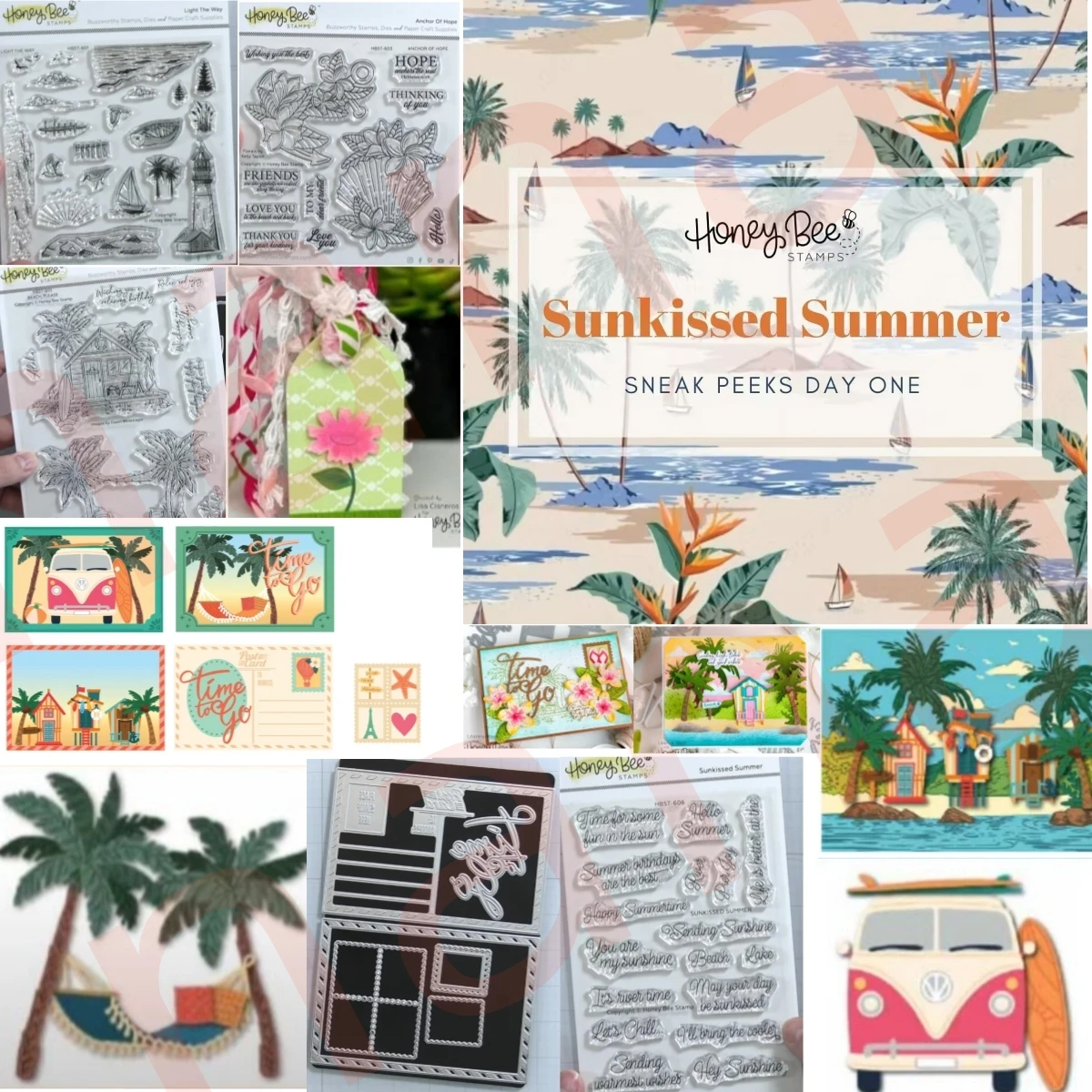 2024 New Sunkissed Summer Beach Clear Stamps Metal Cutting Dies Stencil for DIY Making Card Scrapbook Paper Album Craft Supplies