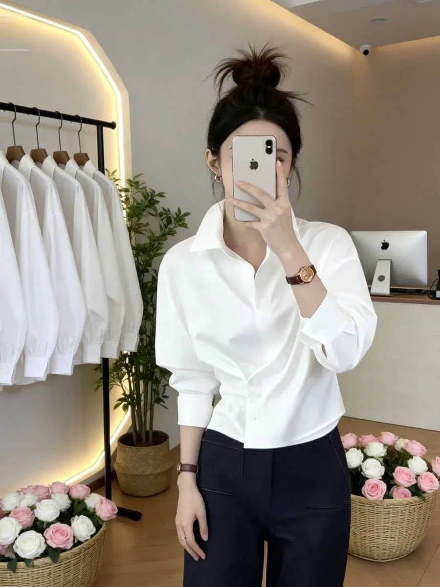 Elegant Yellow Long Sleeve Shirt Women's Loose Beautiful Unique Spring Autumn New Style Gentle Sweet Luxury Fashion Top