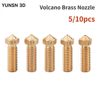 5/10 PCS Volcano Brass Nozzle  0.4  0.6 0.8 1.0mm Optional for 3D Printer 1.75mm Filament Sidewinder X1 Anycubic Vyper