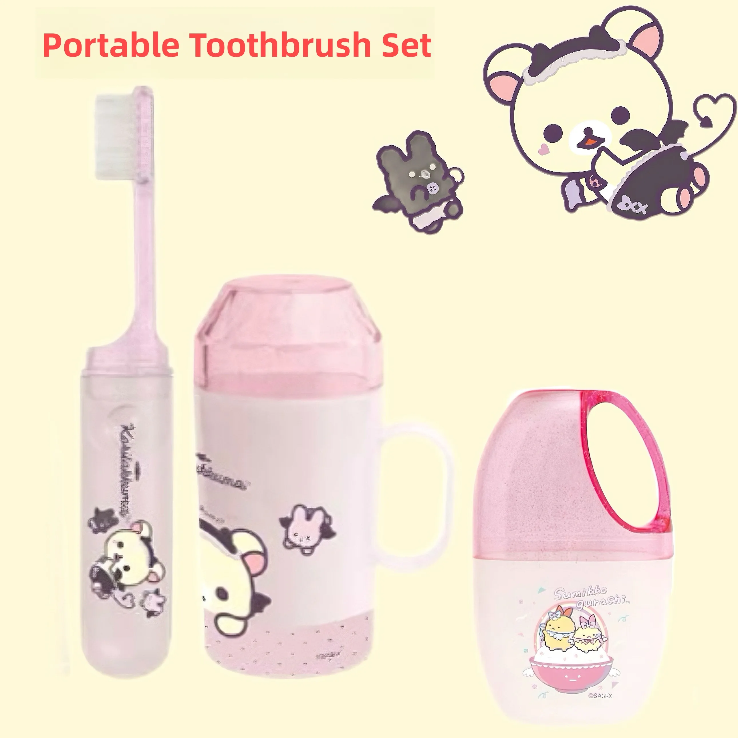 

Portable Travel Toothbru Tootaste Wa Cup Set Boxed Sanx Corner Biologic Cartoon Sle Resin Material Daily Use