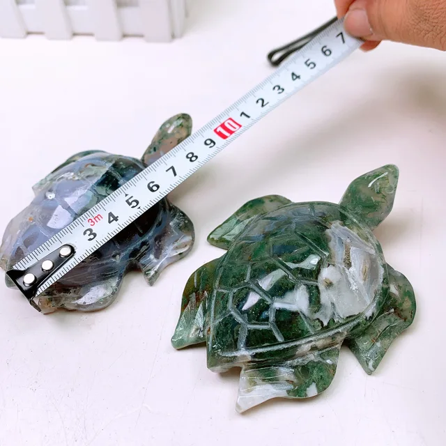 Natural Moss Agate Handmade Carved Sea Turtle Polished Animal Powerful Statue For Home Decoration Gift 1PCS 5 Natural Moss Agate Handmade Carved Sea Turtle Polished Animal Powerful Statue For Home Decoration Gift 1PCS 5