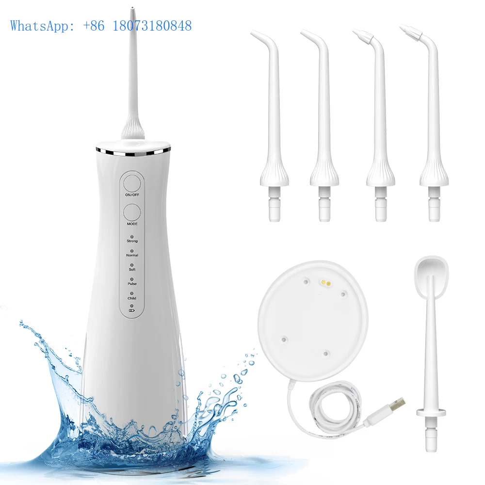 

Household Water Teeth Cleaning Flosser Portable Electric Oral Care Irrigator White Cordless Water Flosser