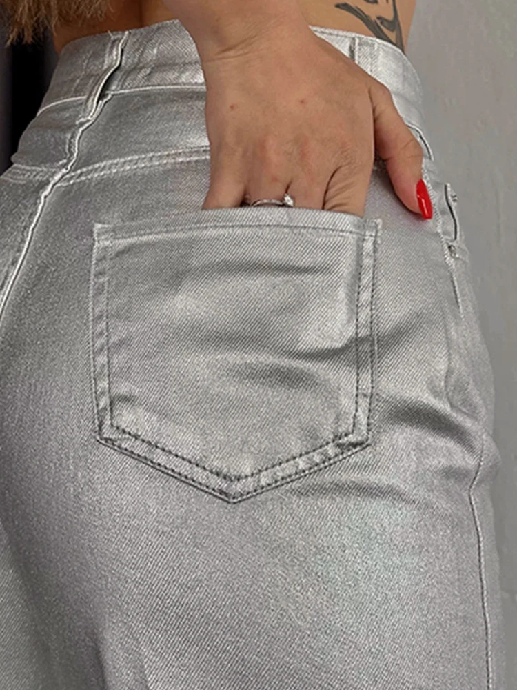 Pantalones de cuero para mujer, pantalones ajustados de piel sintética con cremallera sólida, pantalones clásicos de cuero para mujer, invierno 2023