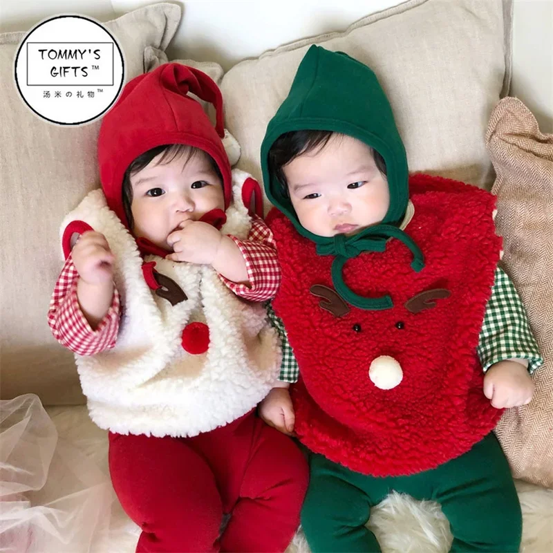 Christmas Autumn Baby Boys Girls Clothes Onesie  Newborn Baby Twins Romper Bodysuits Red/Green Grid Infant Baby Long Sleeve suit