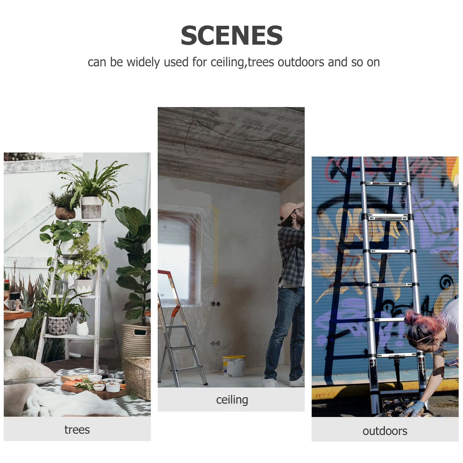 

2Pcs Ladder Rung Locks Stainless Steel Extension Stabilizer Durable Easy Assemble Home Work Roof Ceilings Trees Metal