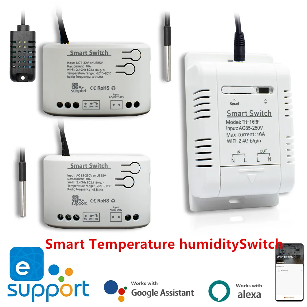 Wifi Intelligent Thermostat Real-time Monitor eWelink Smart Temperature Switch 3000W 10a Temperature Sensor Alexa Google Home