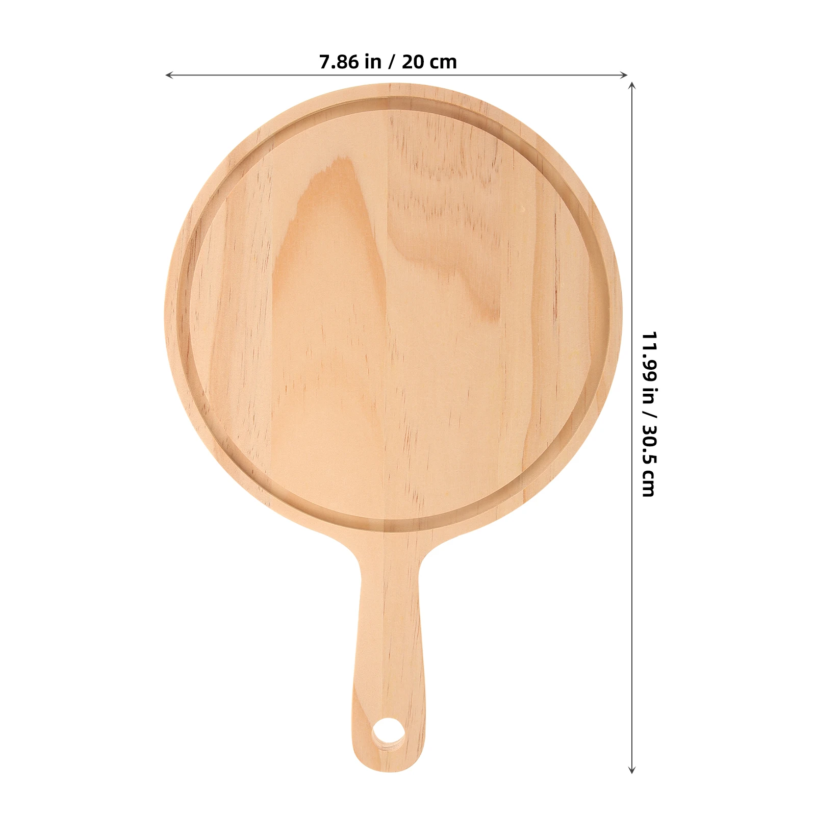 

Wooden Pizza Board 8 Inch Round Natural Wood Material Chef Gift Bread Serving Tray Fruit Board Panel