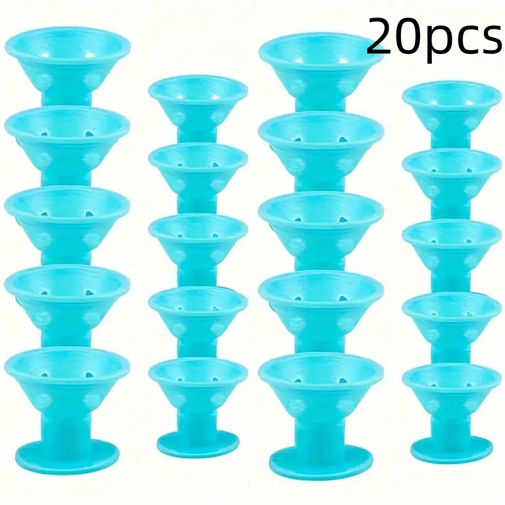 10/20 Stuks Paddestoel Haarkrulspelden Zachte Zachte Haarverzorging Rollers Antislip Siliconen Golfvormen Voor Gemakkelijk Diy styling Curling Gereedschap