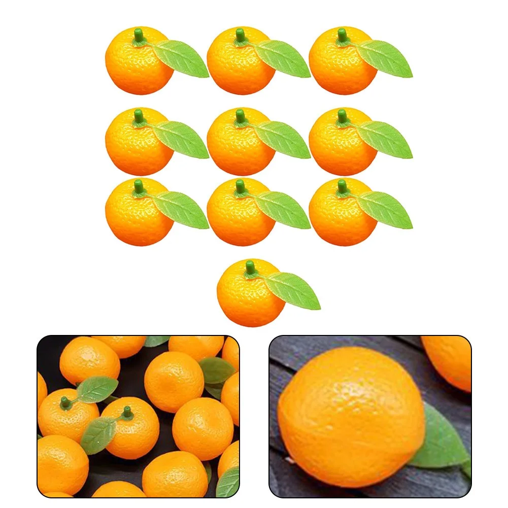 10pcs Realistic Fake Orange Simulation Orange Plastic Foam Fake Artificial Fruit Home Decoration Display Photography Props