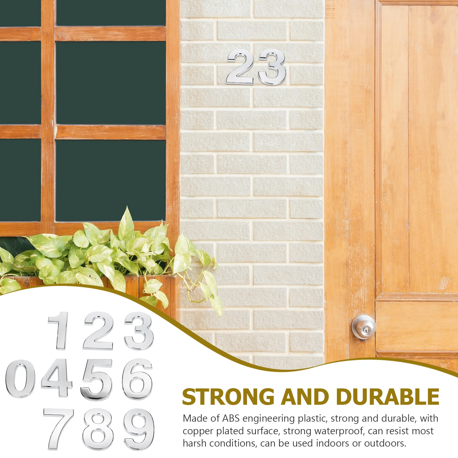 

10 шт. 0-9 прочный водонепроницаемый номер двери дома, почтовый ящик, самоклеящийся знак с номером квартиры для наружного сада, отеля, адреса