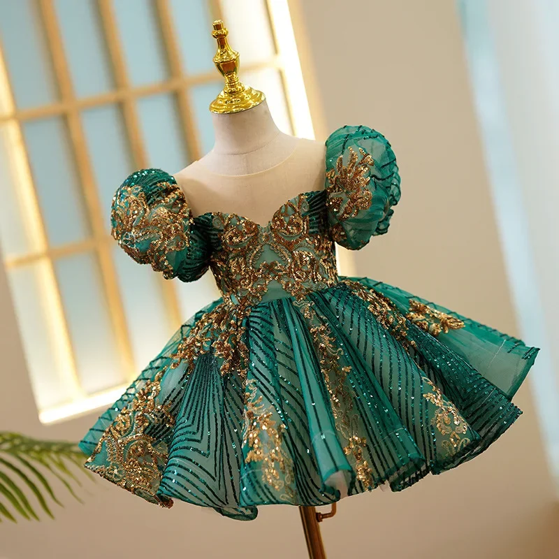 Eid Baby Spanish Lolita Princess Ball Gown Beading Design Birthday Party Christening Clothes Easter Eid Dresses For Girls