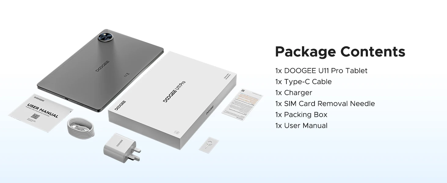 DOOGEE U11 Pro 2in1 PC Tablet 30GB(6+24) 256GB 11" 8580mAh Battery Dual Speakers Unisoc T7200 Android 16 Tablet Widevine L1
