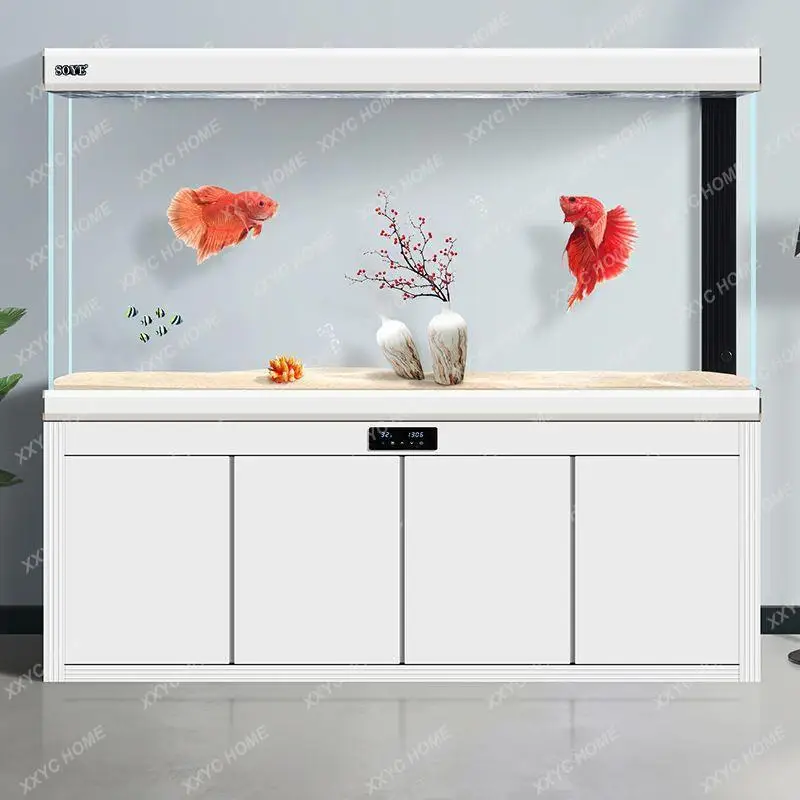 Fish Tank Living Room Home Super White Ecological Large and Medium Screen Smart Glass Bottom Filter Floor Change Water