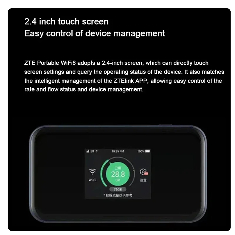 ZTE MU5001 5G Wireless WiFi Router Portable Modem Mini Outdoor Hotspot Pocket Touch Screen in stock!