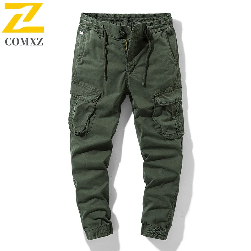 Trendy Cargo Pants Male New Autumn Multi Pocket Casual Camping Sweatpants Mens Solid Color Fishing Versatile Breathable Trousers