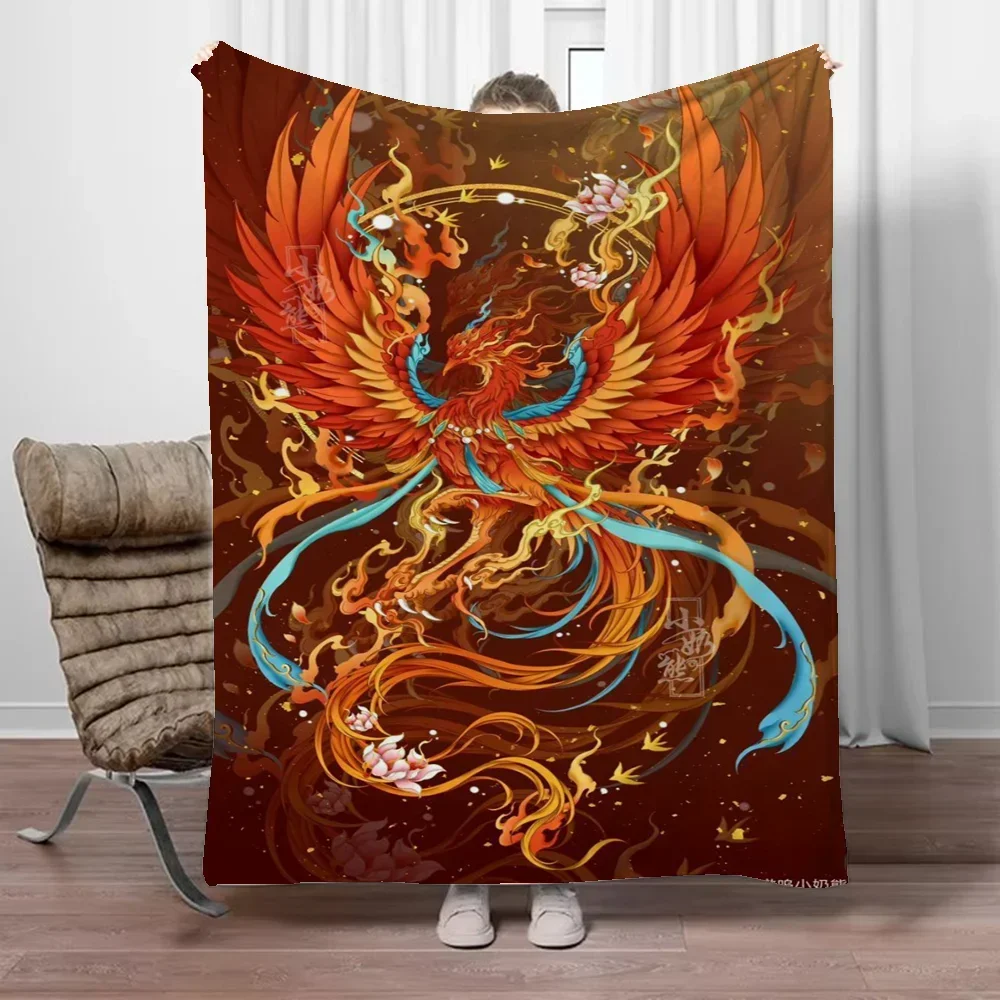 

Luxury King Size Throw Blanket for Sofa Fluffy Soft Phoenix Design Home Decor