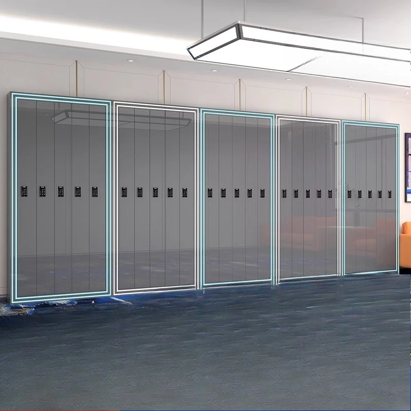 Luminous billiard club cabinet, simple room and hall members special storage rod password lock club cabinet customization