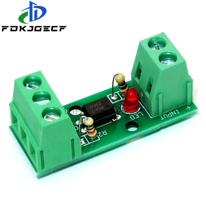 1 Channel Way Optocoupler Isolation Module PC817 EL817 3V-5V 12V 24V Photoelectric Isolator Rail Holder PLC Drive Motor Board