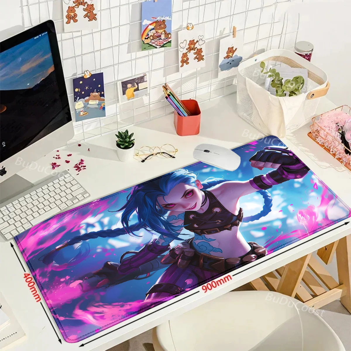 

League of Legends LOL Large mouse pad GamerCabinet Keyboard Deskmat Cartoon Arcane Gaming Accessories Computer Jinx Xxl mousepad