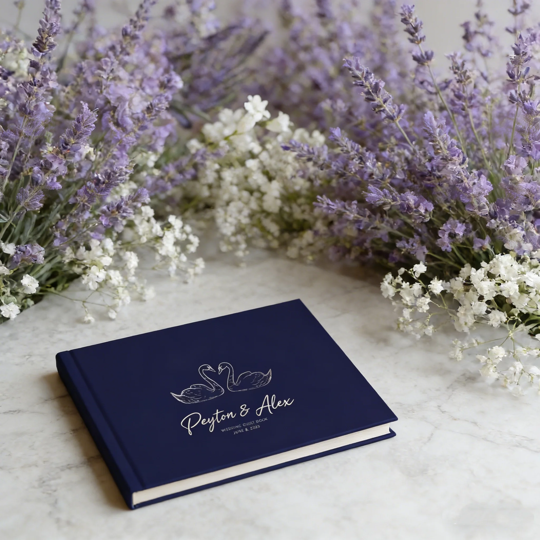 

Персонализированная свадебная книга для гостей - Книга для гостей с индивидуальным именем и датой | Роскошная бархатная книга для свадебного банкета | Помолвка и годовщина