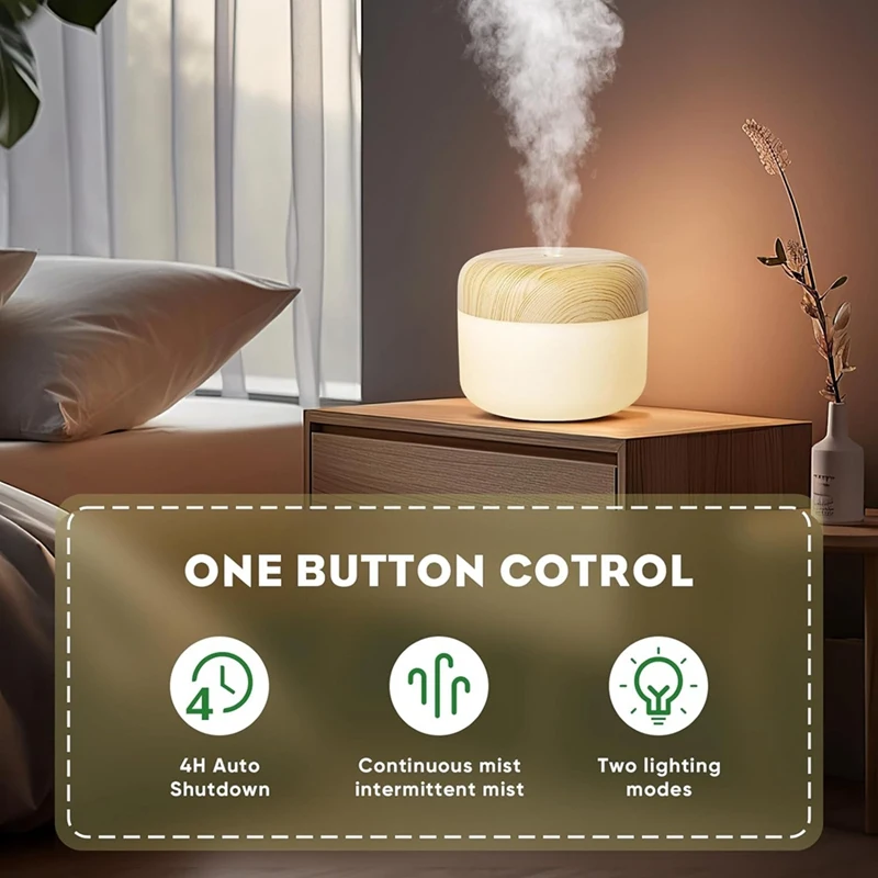 Kleine Luftbefeuchter für Schlafzimmer – 400 ml Mini-Schreibtisch-Luftbefeuchter, tragbare Luftbefeuchter mit kühlem Nebel für Babys im Zimmer
