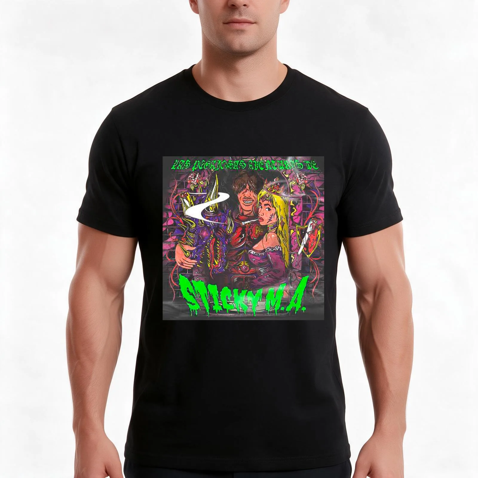 The Sticky Adventures of Sticky M.A. T-Shirt, Summer Casual Cotton Tee, Oversized Streetwear Tops, Vintage Graphic Print