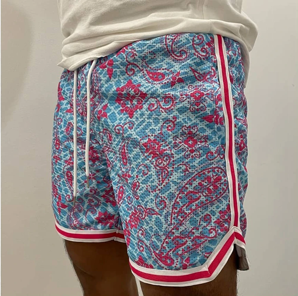 Camouflage shorts Printing Splicing Mesh Breathable Mens Fitness Sports Leisure Basketball Pants Outdoor Running Training Shorts