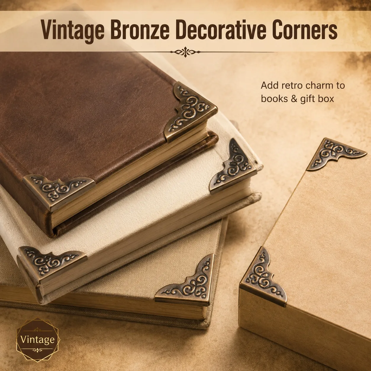 20Pcs Bronze Metal Book Corner Trilateral Album Menus Folders Box Corner Protectors For Decor Gold Decoration 30x30x3.5mm