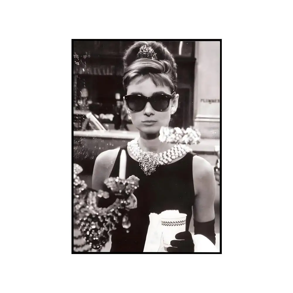 Tijdloze A-Audrey Hepburn Poster Wanddecoratie, geschikt voor woonkamer, slaapkamer, bar, salon, woondecoratie, cadeau - afbeelding 2