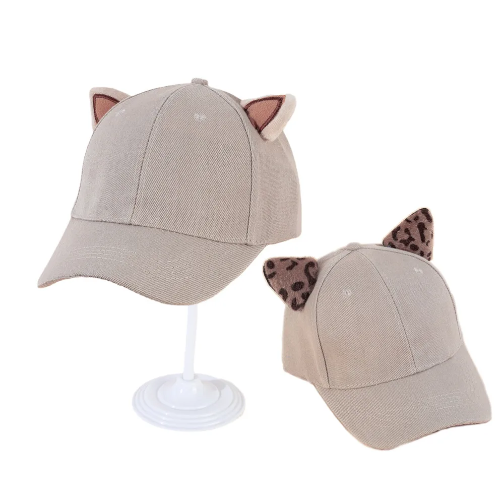 Adult Youth Quirky Cute Cat with Leopard Ears Baseball Caps for Men Women Different from the Rest Outdoor Photo Shoots Hats Q247