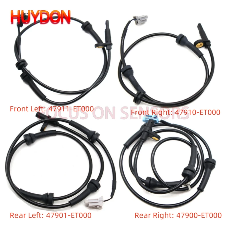 

4PCS 47911-ET000 47910-ET000 Front Rear ABS Wheel Speed Sensor For Nissan Sentra 2.0l 2.5l 2007-2012 47901-ET000 47900-ET000