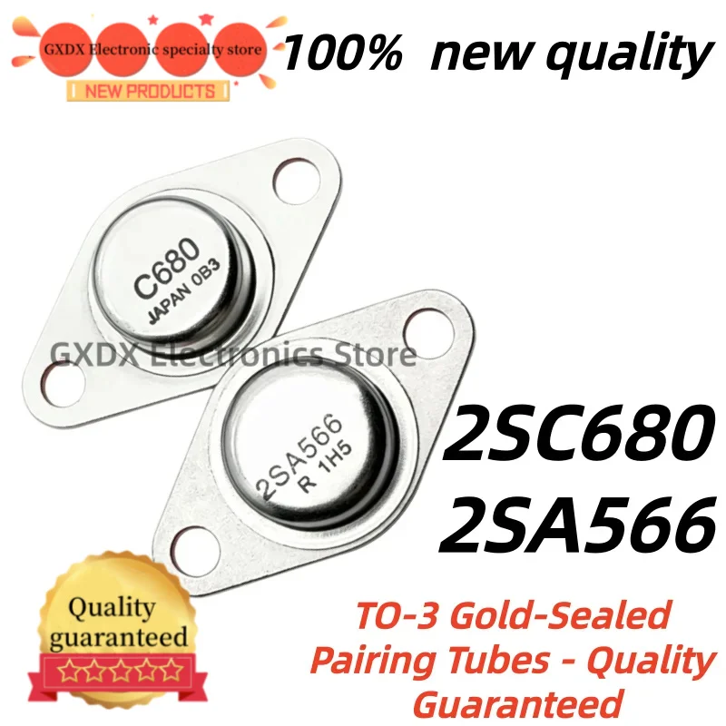1-5-10piezas/lote 100% Nuevo Quality 2SA566 2SC680 TO-3 Gold-Sealed Pairing Tubes - Quality Guaranteed
