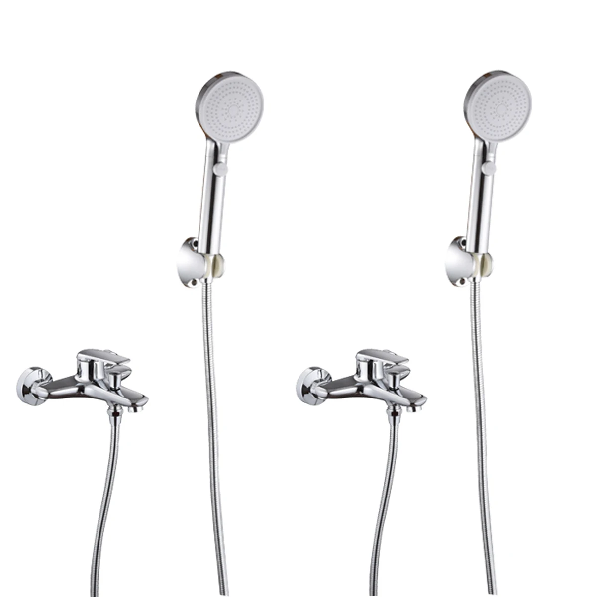 2pcs Bathroom Shower Faucet Sets Mixer Hot/Clod Tap Wall Mounted Shower Accessories Adustable 3 Modes Shower Faucet