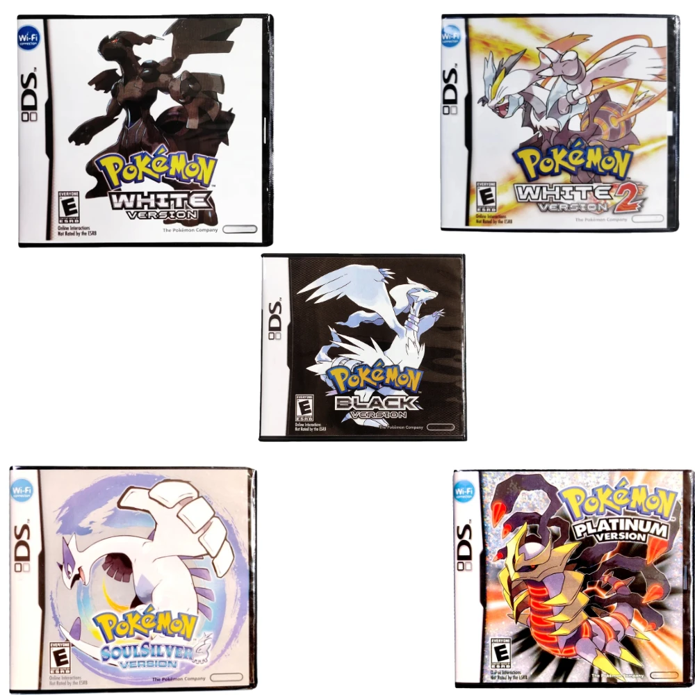 

USA English Anime Peripheral Black Soulsilver Diamond Pokemon Console Cartridge NDS Game Card Black Box Game Collection Boy Gift