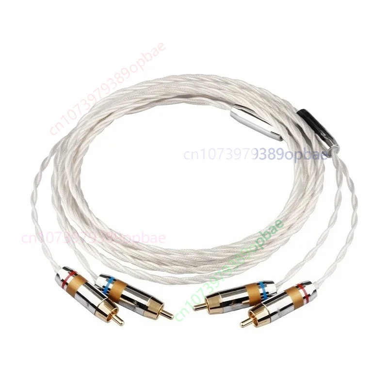 Silver Plated Hi-Fi 2RCA Audio Interconnect Cable Dual Red White RCA Signal Cord for CD Amplifier HIFI Speaker