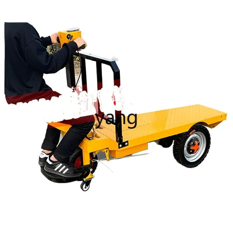YJQ electric flat truck construction site brick warehouse three-wheel hand push breeding transportation four-wheel feeding truck