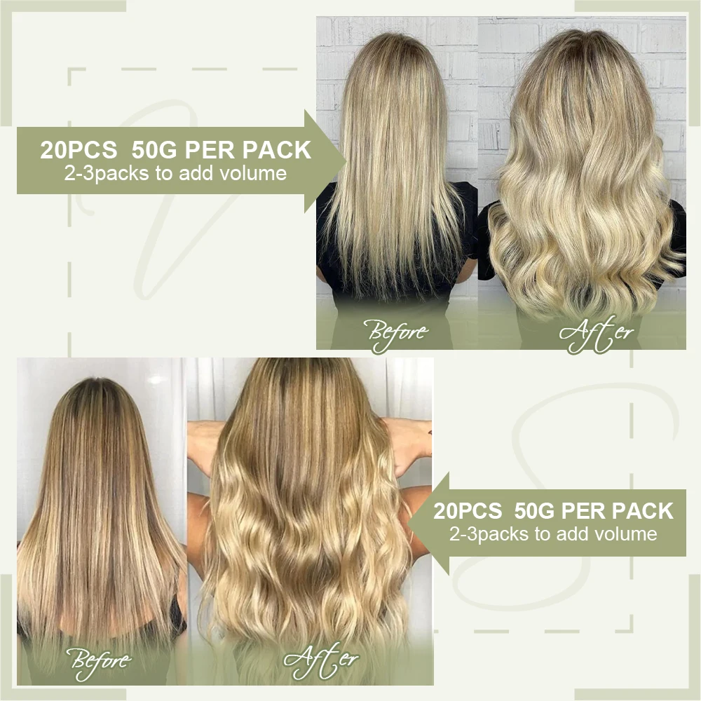 VeSunny Tape-in-Haarverlängerungen, Echthaar, braun, Balayage, kühles Braun, verblasst in Aschbraun mit blonden langen Haarverlängerungen – Detail 4