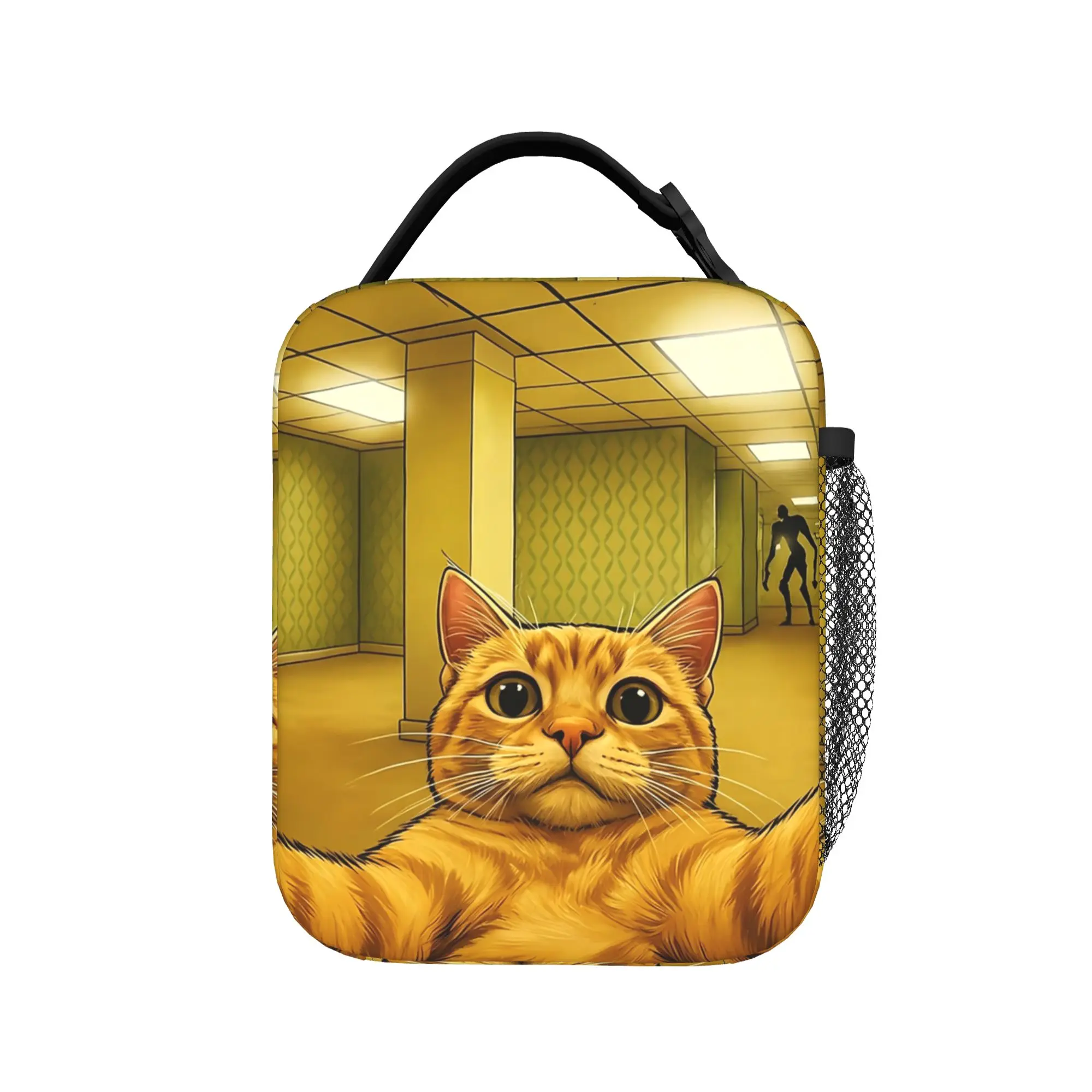Backrooms Cat Selfie Insulated Lunch Bags High Capacity  Lunch Container Thermal Bag Tote Lunch Box Office  Picnic Food Handbags
