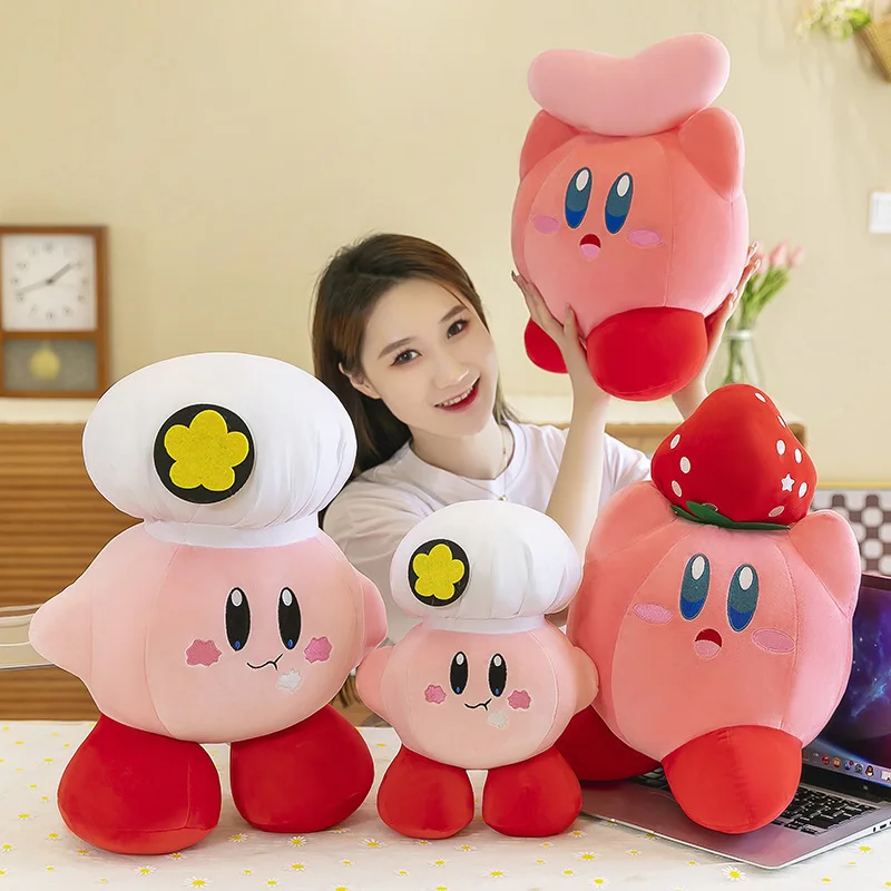 Pluszak Kirby Truskawkowy Gwiazda Bardzo Duża Poduszka Kirby Kucharz Pluszowa Zabawka Urocza Lalka do Automatów dla Dziewczynek Dzieci na Urodziny Boże Narodzenie