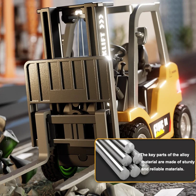 1/64 Mini Camion Escavatore Carrello Elevatore Regali Di Natale Per Bambini ragazzi 1/64 RC Carrello Elevatore Mini In Lega Giocattolo Da Tavolo Pressofuso Gioco Da Tavolo