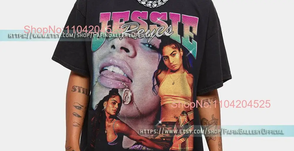 

Винтажная футболка Jessie Reyez Homage Fan, свитер в стиле ретро 90-х годов, Merch FG с длинными или короткими рукавами