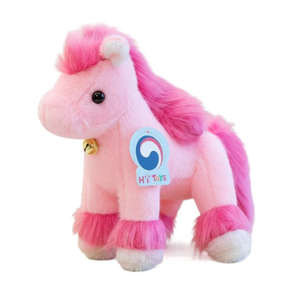 Adorabile Mascotte 2026 Cavallo di Peluche con Campanello, Giocattolo Creativo Imbottito, Morbido e Carino, Statuetta dello Zodiaco, Anno del Cavallo