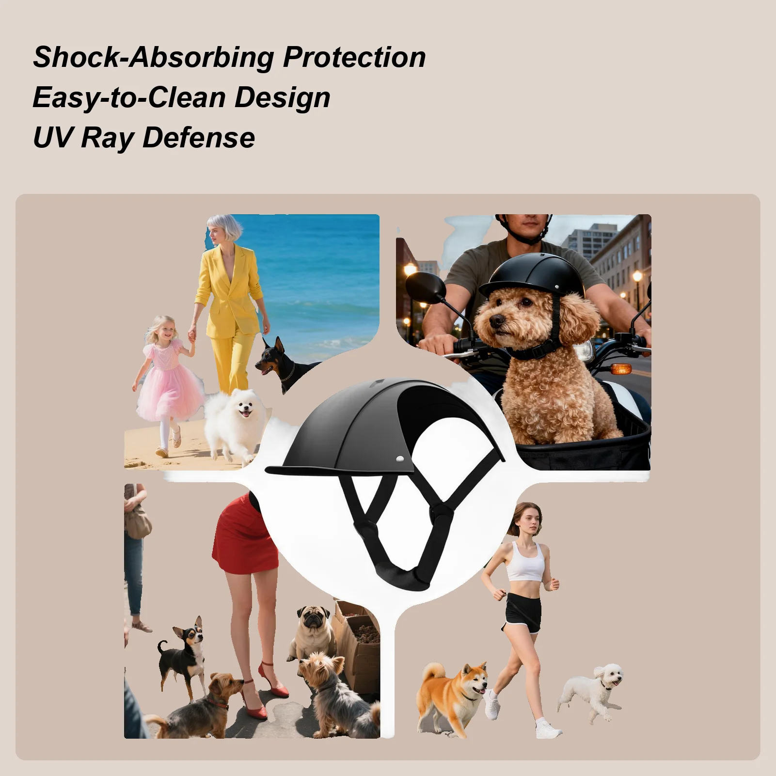 

Шлем для собаки, амортизирующий регулируемый ремешок, головной убор, стильный головной убор для собаки, костюм для праздника на открытом воздухе, вечеринки, фотография