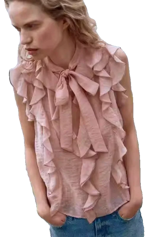 Sweet Layered Decoration Svel Casual irt New Summer Women's Faion Loose Fit Square Collar Pure Color Other Material