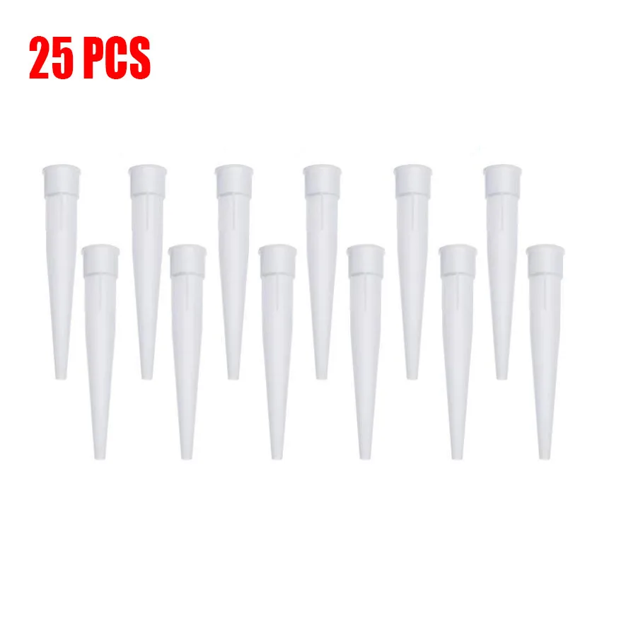 

25 Pack Spare Glue Nozzle for Silicone Sealant and Caulk, Convenient Installation, Wide Range of Uses, Protect Your Home