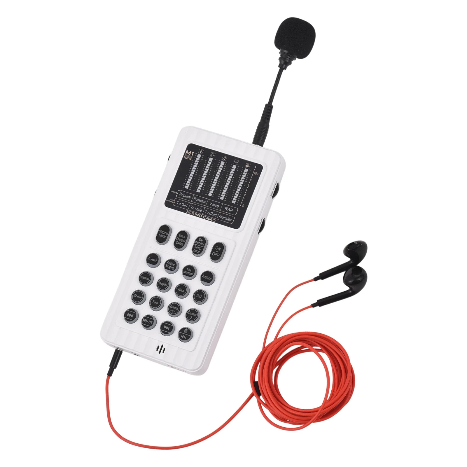 

Устройство для смены голоса Портативное устройство для смены голоса с 8-мя звуковыми эффектами Освещение Мини-прямая трансляция Ручной микрофон Машина для звуковых эффектов