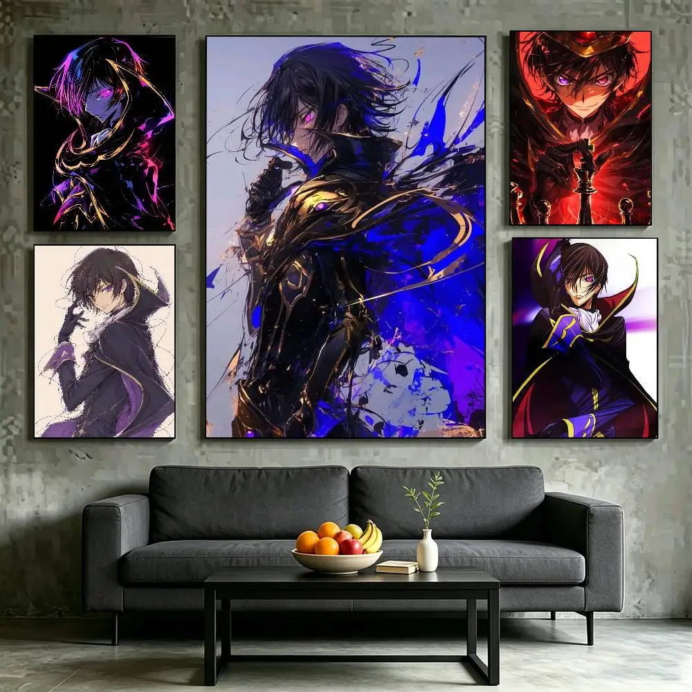 Anime Code Geass Lelouch vi Britannia Poster High Quality Dorm Living Room Aesthetic Wall Decoration Painting Stickers Gift