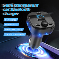 Bluetooth 5.0 Car FM Transmitter PD Type-C Dual Car Charger USB Ambient Player MP3 Charger Wireless Light Handsfree PD QC3.0