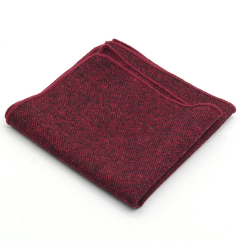 Classic Solid Color Wool Pocket Square for Men